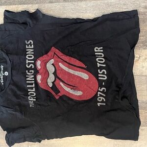 Rolling Stones 1975 US Tour Black T-Shirt